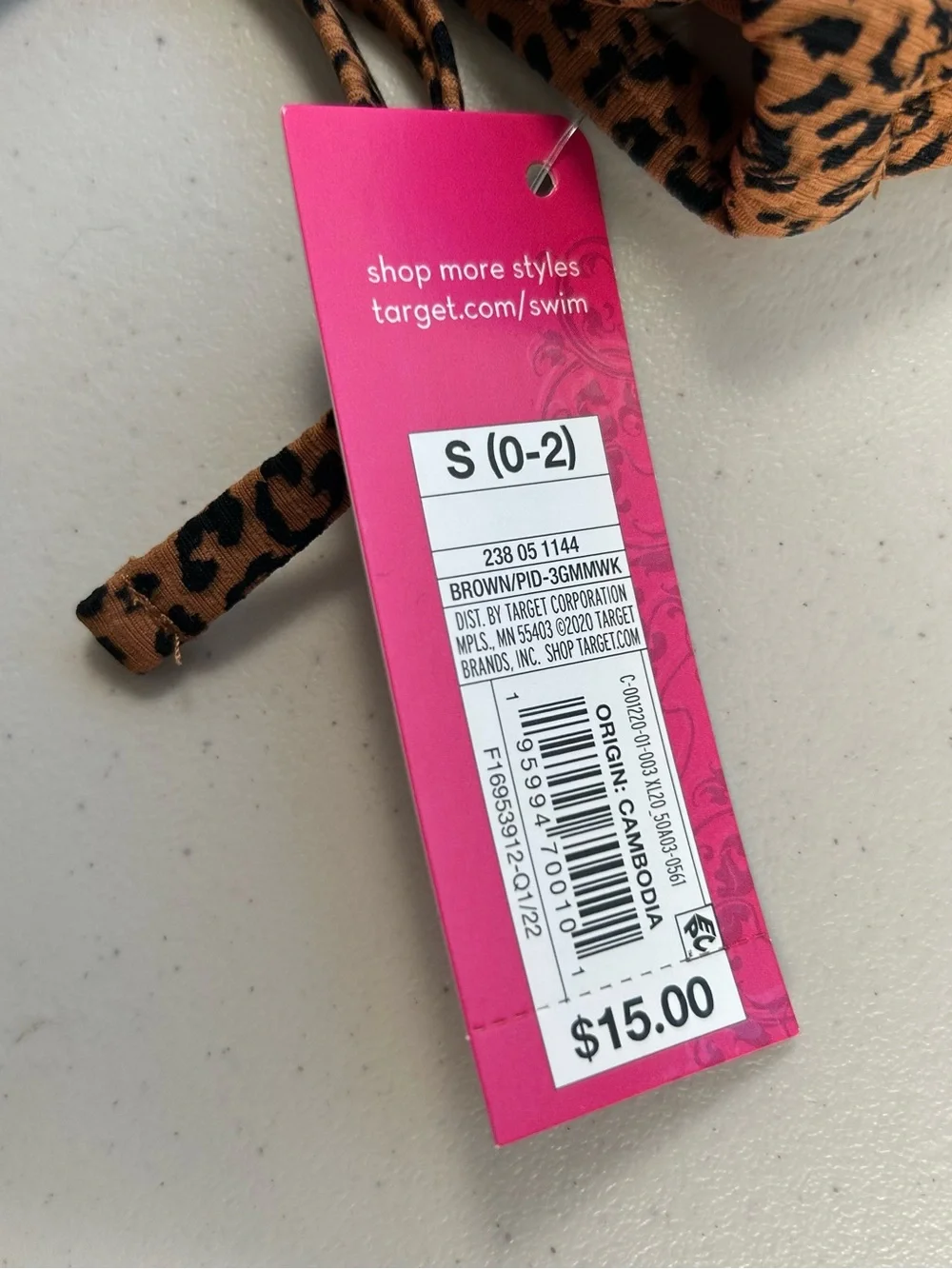 Xhilaration Youth Animal Print Triangle Bikini Top Small Padded Swimwear 3 Pack